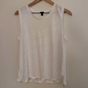 💛2/$10 LOFT flowy tank with Pom-Pom hem